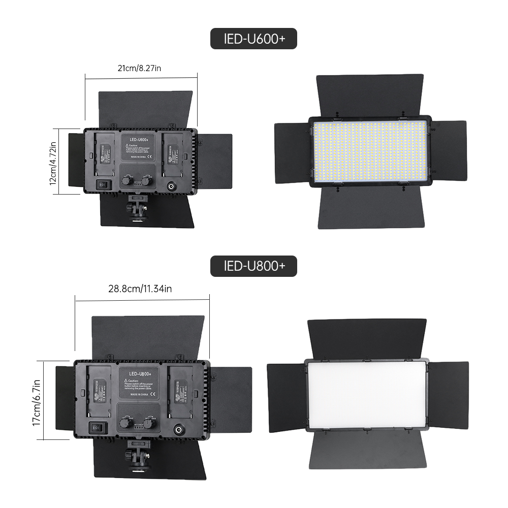 Professional Photo & Video LED Light Kit with 2.1m Stand – VARICOLOR Pro LED 800 & U600 600 LED Panel, Adjustable 3200K–6500K/5600K, Dimmable Brightness, AC/Battery Powered
