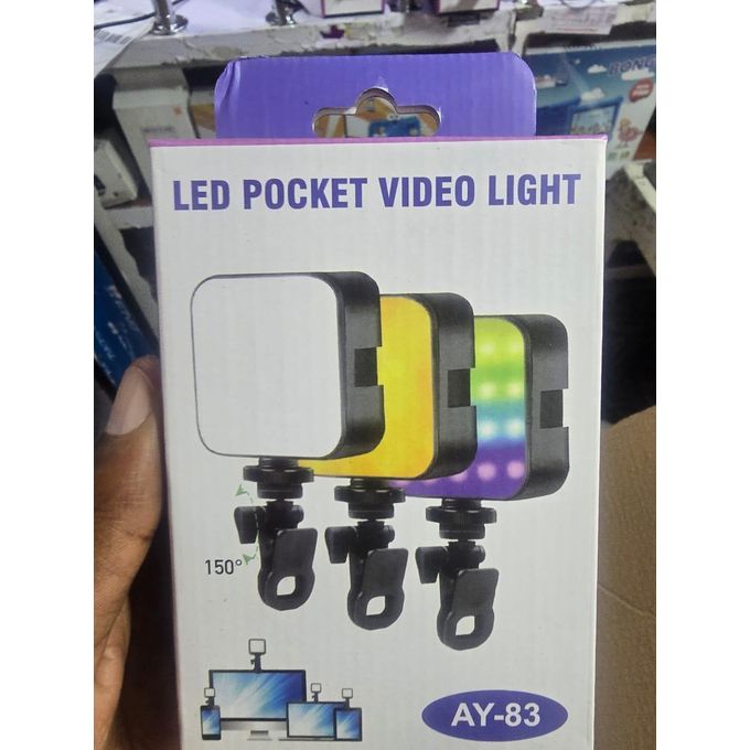 AY-83 LED Light with RGB, White, and Yellow Modes – Ideal for Indoor Video Shoots and Remote Calls