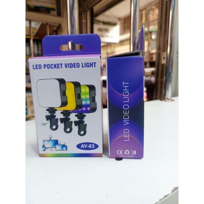 AY-83 Pocket LED Light | Bi-Color & RGB| Rechargeable Mini LED Lighting|Selfie with Three Cold Shoe Mount