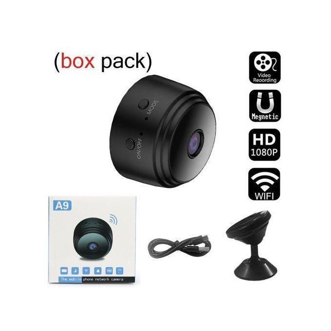 A9 Mini Camera, 1080P HD Cameras with Magnetic Back Cover, Baby Nanny Cam with Phone App,Tiny Smart Camera for Indoor Outdoor (Black)