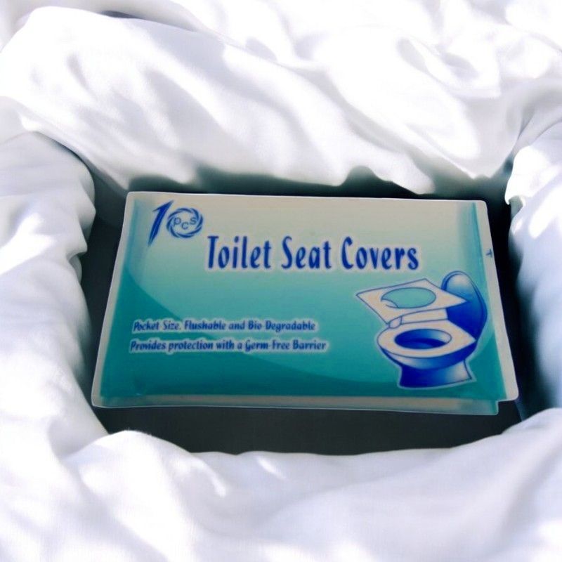 Disposable Toilet Seat Covers for traveling; public restrooms at malls, restaurants, or offices; outdoor events, camping, or road trips and ensuring kids' safety