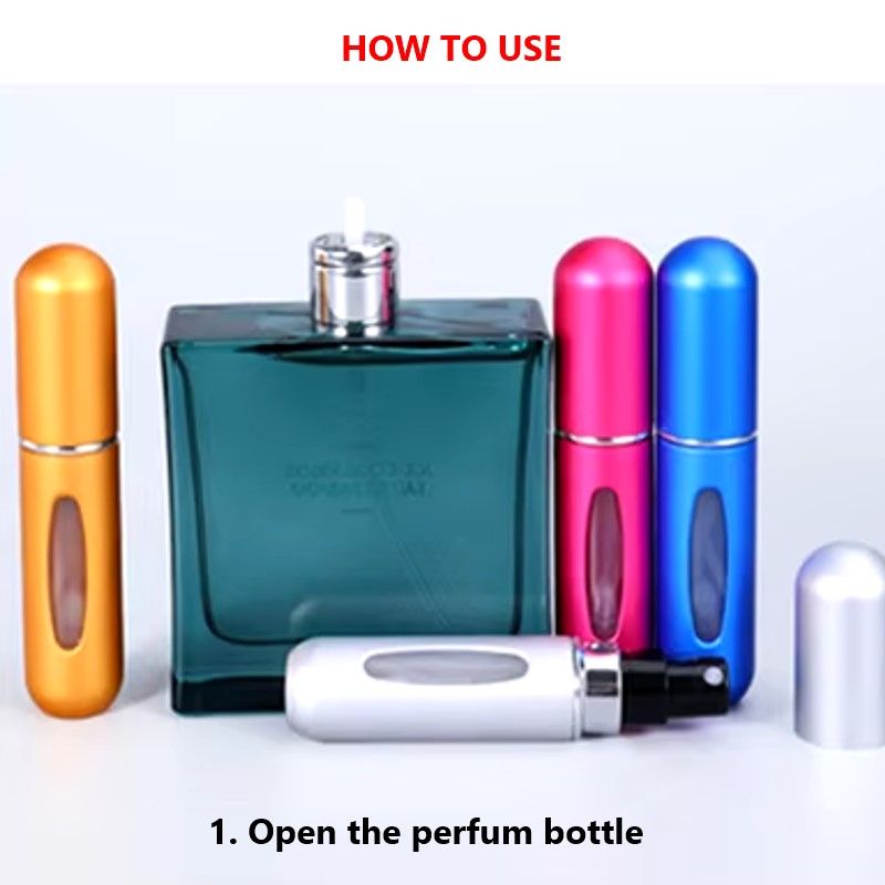 3 Piece Set Refillable Perfume Atomizer Spray Bottles (5ml), Mini Portable for Travel Use Compact, Friendly, Easy to Refill and Durable Mini Spray Atomizer that fits in your Purse, Pocket or Bag