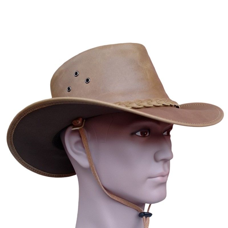 Unisex Brown Western Ranching, Mugithi, Rumba Outdoor Adventurer Handcrafted, 100% Real Tough Leather Cowboy Cowgirl Fashion Hat Ideal for Everyday Wear, Special Events and Ceremonies