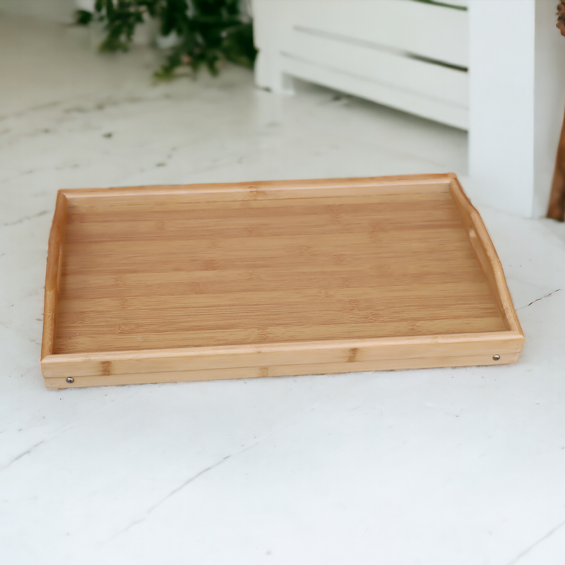 Elegant Laptop Desk Bed Tray Meal Table Foldable Lap Desk Bamboo Breakfast Serving Tray Multi Function Table Multi-Position Adjustable Tilt Surface for Home Hotel Picnic, Indoor and Outdoor Use