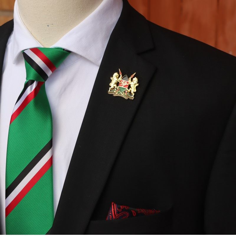 Premium Large 3D Kenya Coat of Arms Lapel Pin – Gold Finish, National Emblem Badge for Patriotic Wear & Collectors