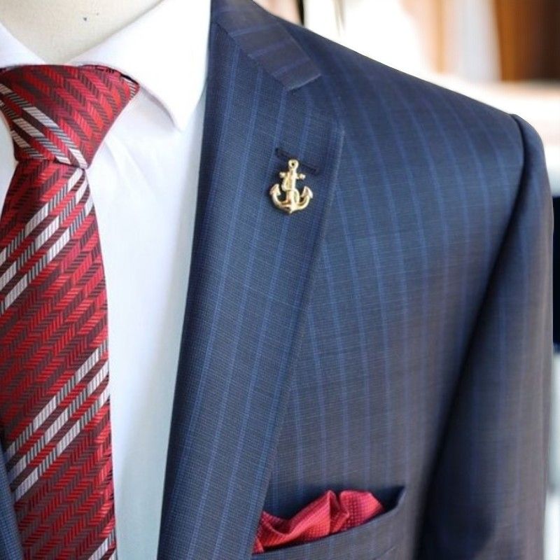 Gold Anchor Lapel Pin – Nautical-Themed Metal Badge with Rope Detail – Perfect for Sailors, Navy Officers & Marine Enthusiasts