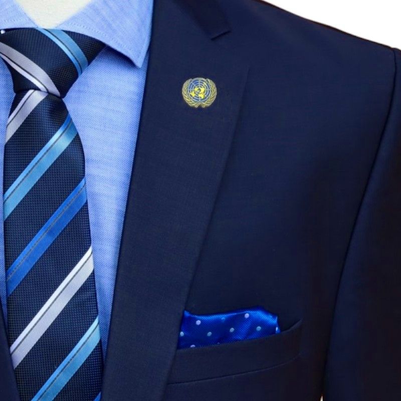 United Nations (UN) Lapel Pin Badge – High-Quality Gold & Blue Enamel UN Emblem Pin for Diplomats, Officials, Supporters & Collectors – Elegant Global Symbol for Peace & Unity