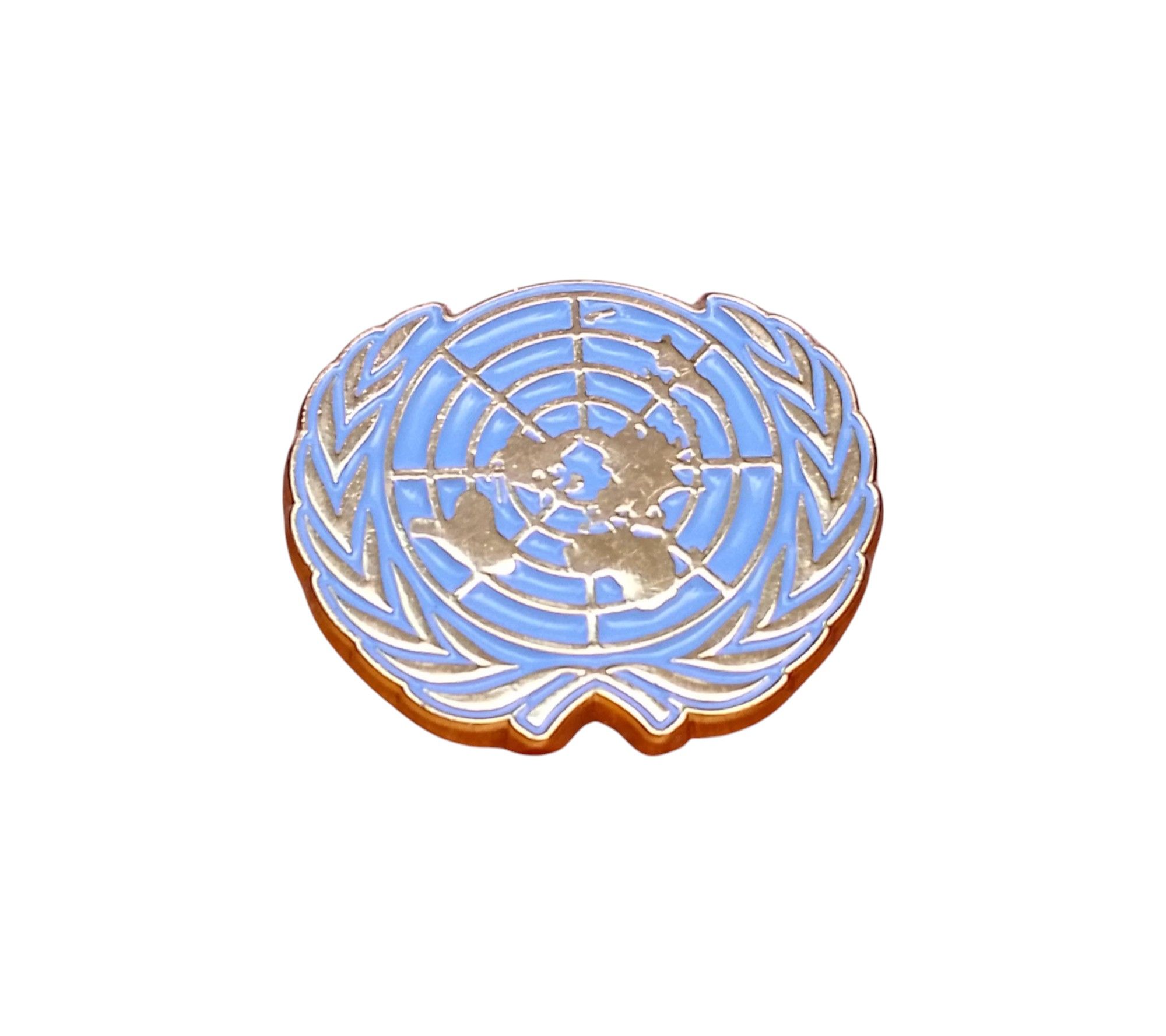 United Nations (UN) Lapel Pin Badge – High-Quality Gold & Blue Enamel UN Emblem Pin for Diplomats, Officials, Supporters & Collectors – Elegant Global Symbol for Peace & Unity