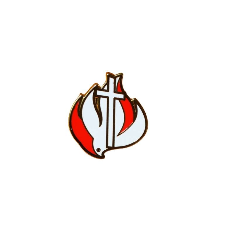 CITAM Church Holy Spirit Dove & Cross Lapel Pin Badge – Gold-Finished Christian Symbol of Faith & Pentecost Fire