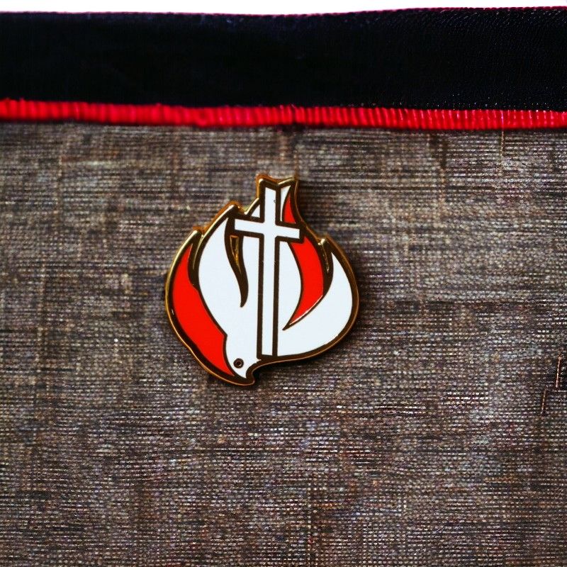 CITAM Church Holy Spirit Dove & Cross Lapel Pin Badge – Gold-Finished Christian Symbol of Faith & Pentecost Fire