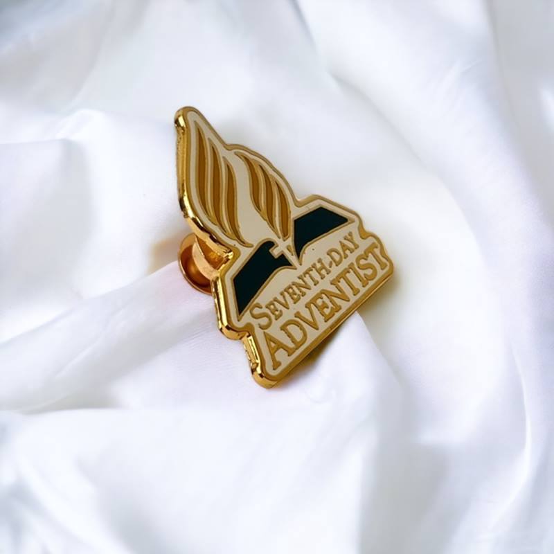 Seventh-day Adventist Church Lapel Pin – Premium Gold & Enamel Religious Badge, Faith Symbol for SDA Members, Clergy, and Believers
