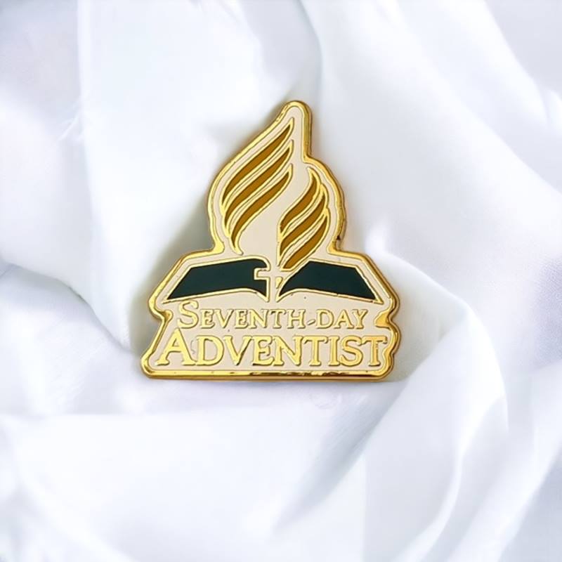 Seventh-day Adventist Church Lapel Pin – Premium Gold & Enamel Religious Badge, Faith Symbol for SDA Members, Clergy, and Believers