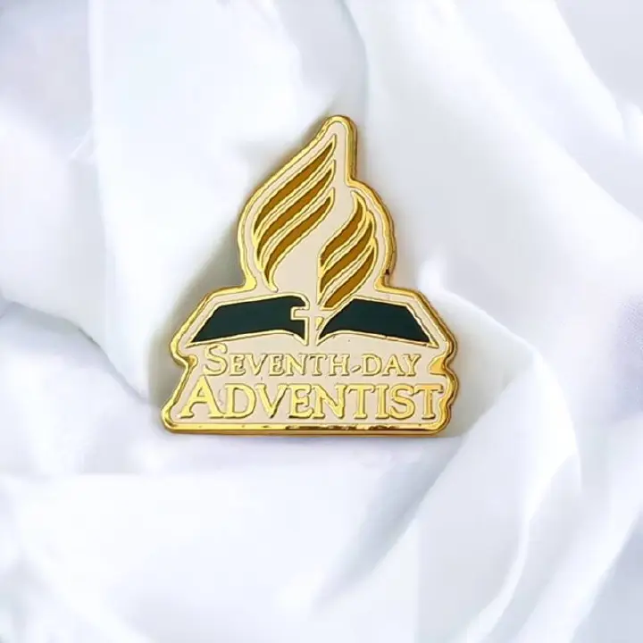Seventh-day Adventist Church Lapel Pin – Premium Gold & Enamel Religious Badge, Faith Symbol for SDA Members, Clergy, and Believers