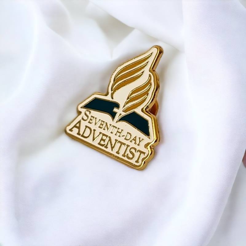 Seventh-day Adventist Church Lapel Pin – Premium Gold & Enamel Religious Badge, Faith Symbol for SDA Members, Clergy, and Believers