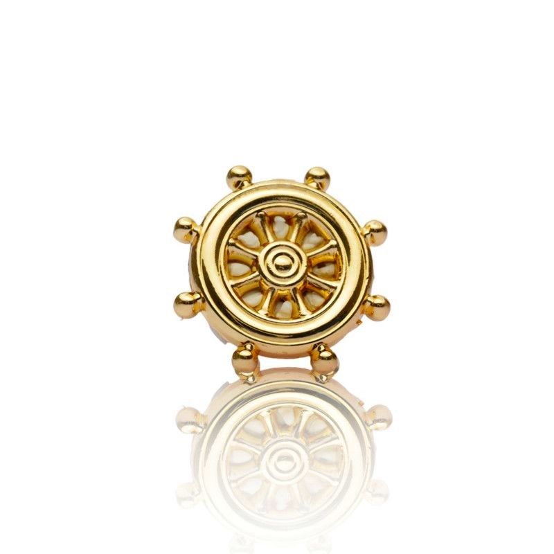 Nautical Ship Wheel Lapel Pin Badge – Gold-Plated Maritime Captain’s Wheel Pin for Sailors, Nautical Enthusiasts & Collectors – Elegant Seafarer Symbol for Jackets, Hats & Uniforms