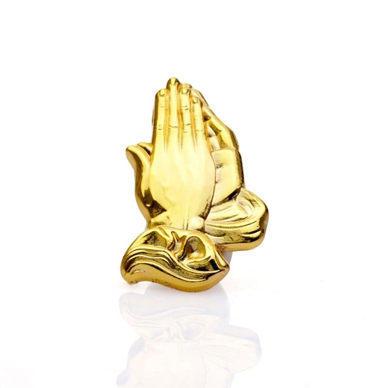 Gold Praying Hands Lapel Pin – Elegant Religious Christian Badge, Faith-Inspired Brooch for Men & Women, Spiritual Gift for Church & Prayer Groups