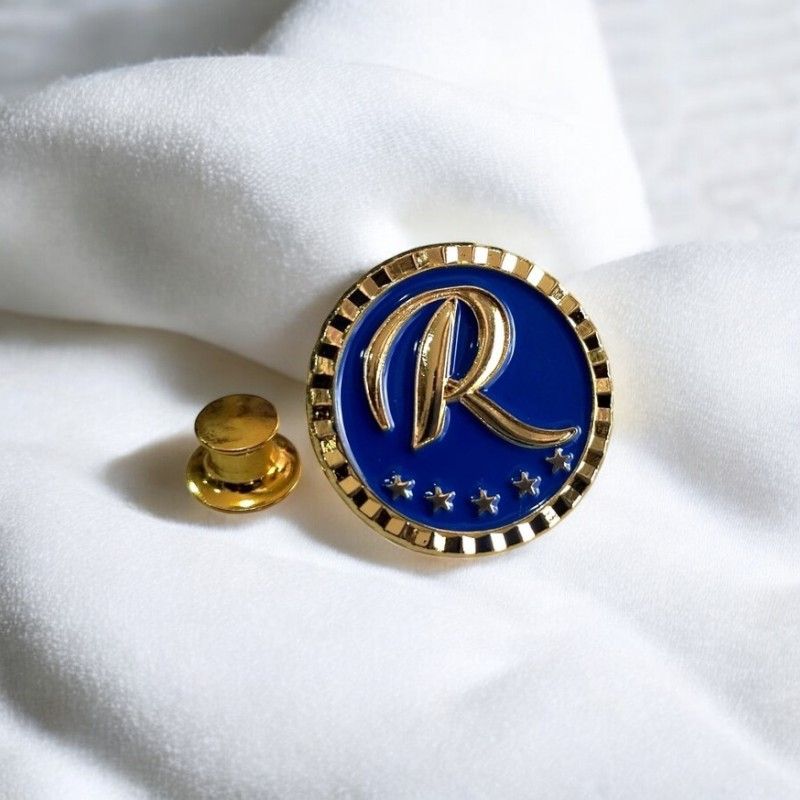 Raila Odinga Lapel Pin Badge – Premium Gold & Blue Political Memorabilia Pin with Iconic “R” and Star Design – Collectible & Stylish Accessory for Supporters & Enthusiasts