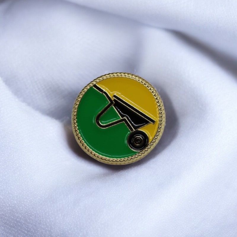 UDA Party Lapel Pin Badge – Premium Gold-Plated Political Accessory with Wheelbarrow Symbol – Stylish & Durable Memorabilia for United Democratic Alliance (UDA) Supporters & Collectors