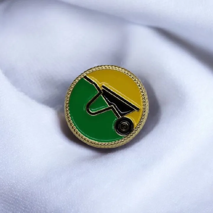UDA Party Lapel Pin Badge – Premium Gold-Plated Political Accessory with Wheelbarrow Symbol – Stylish & Durable Memorabilia for United Democratic Alliance (UDA) Supporters & Collectors