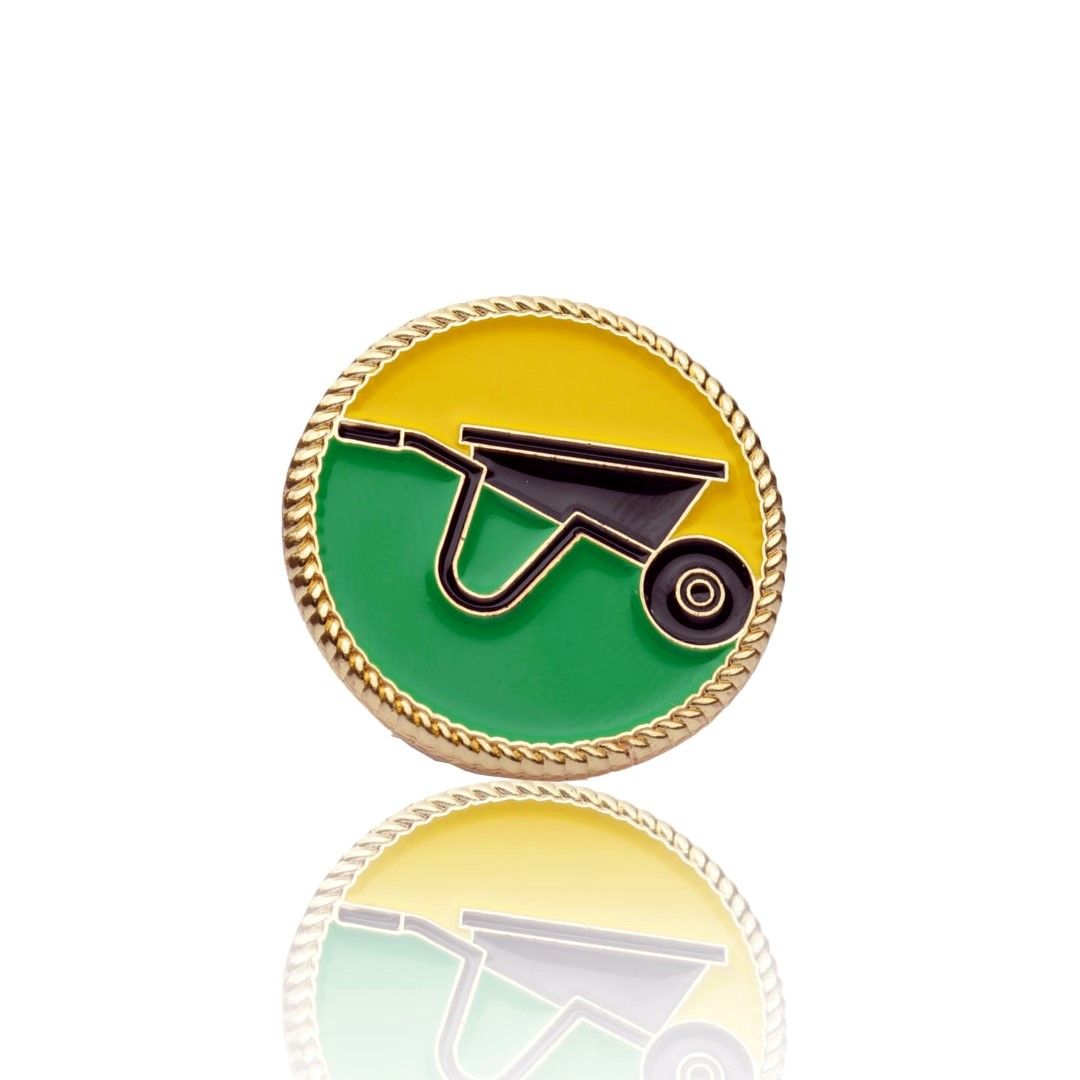 UDA Party Lapel Pin Badge – Premium Gold-Plated Political Accessory with Wheelbarrow Symbol – Stylish & Durable Memorabilia for United Democratic Alliance (UDA) Supporters & Collectors