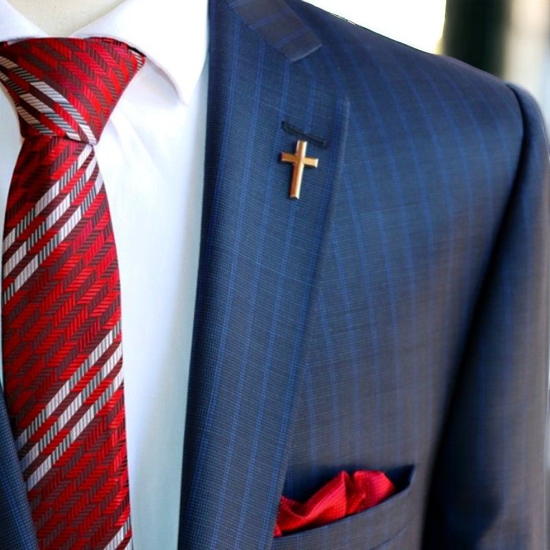Christian Cross Lapel Pin Badge – Classic Religious Brooch for Men & Women, Faith-Inspired Accessory for Church, Weddings & Special Occasions