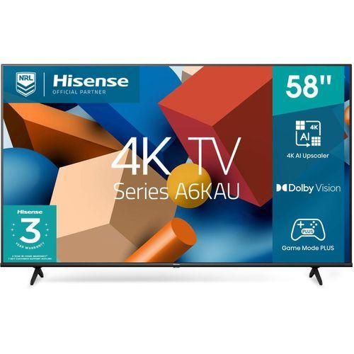 Hisense 58inch Smart TV 4K UHD Frameless 58A6K Dolby Vision IQ, Dolby Atmos, Full Array Local Dimming Pro, 144Hz Game Mode Pro, Alexa Compatibility