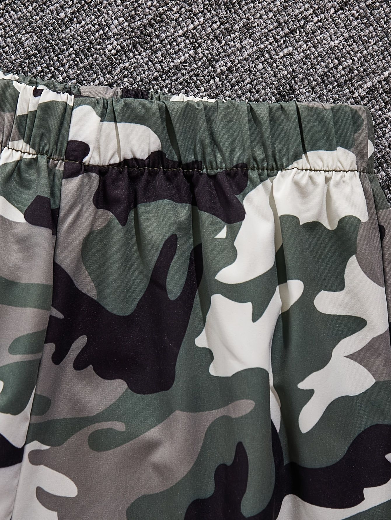 3PC set, Girls' Sweet Casual Knit Hooded Sweatshirt With Sleeveless Vest And Camouflage Drawstring Pants