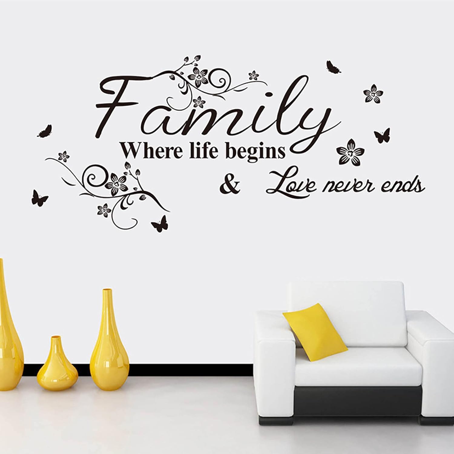 Wall Stickers, Home Decorations for Living Room, Letters for Wall Decor Word Sticker Decal Peel and Stick for Classroom Home Bedroom Family Office Wall Art Decor Wallpaper Home Decor 2pcs