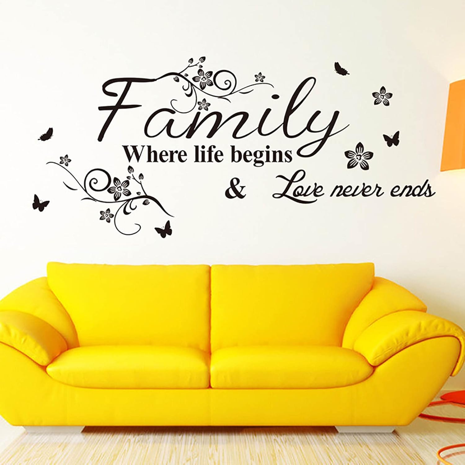 Wall Stickers, Home Decorations for Living Room, Letters for Wall Decor Word Sticker Decal Peel and Stick for Classroom Home Bedroom Family Office Wall Art Decor Wallpaper Home Decor 2pcs