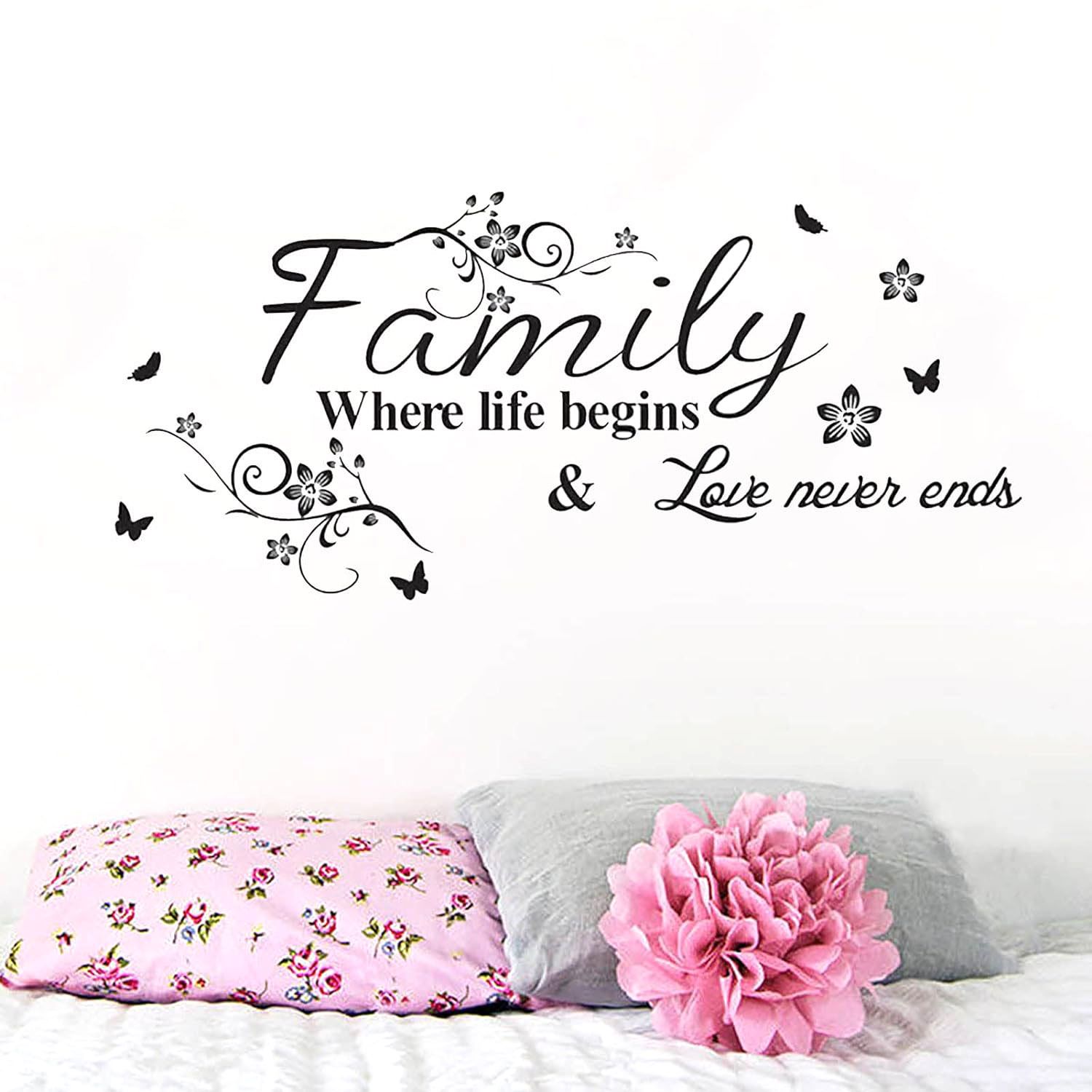 Wall Stickers, Home Decorations for Living Room, Letters for Wall Decor Word Sticker Decal Peel and Stick for Classroom Home Bedroom Family Office Wall Art Decor Wallpaper Home Decor 2pcs