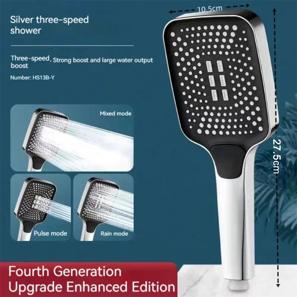 Adjustable Instant Shower Head 3 Mode Rainfall Shower Large Flow Showerhead High Pressure Water Saving Shower Mixer Bathroom Accessories