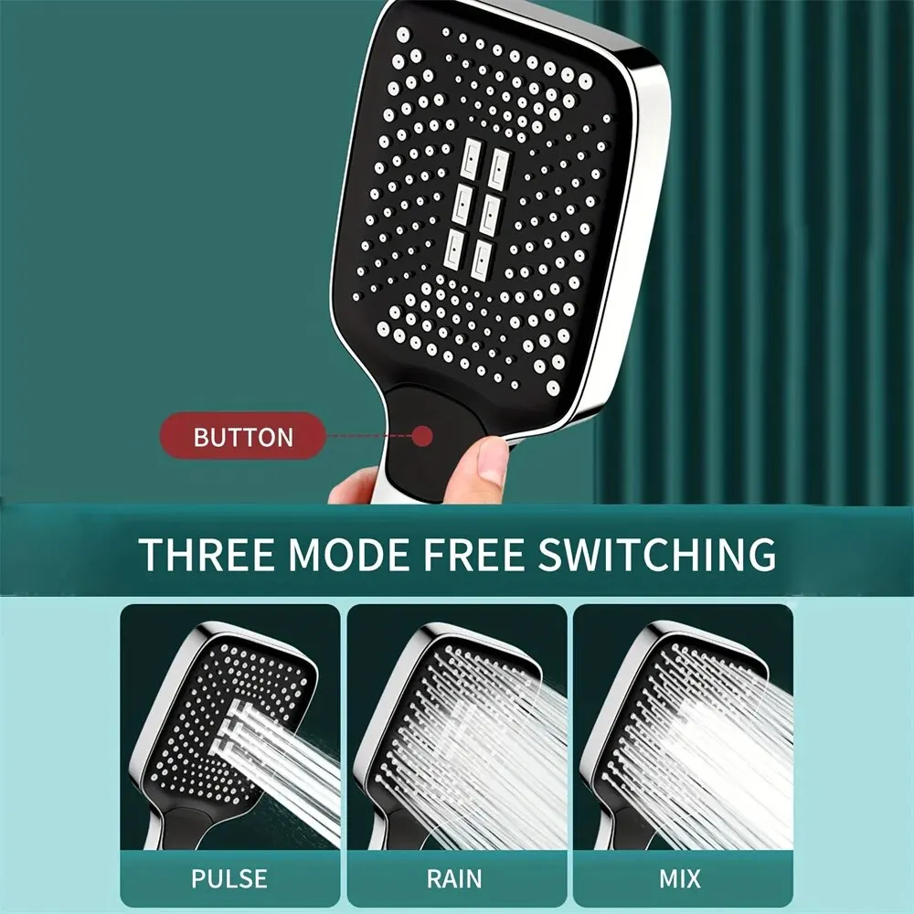 Adjustable Instant Shower Head 3 Mode Rainfall Shower Large Flow Showerhead High Pressure Water Saving Shower Mixer Bathroom Accessories