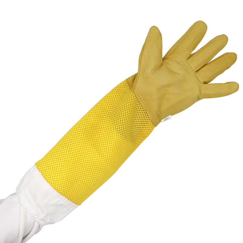 Anti-bee Clothing Beekeeper Gloves Protective Sleeves Ventilated Professional Anti Bee for Apiculture Beekeeper Prevent Beehive tools Anti-bee Sheepskin Gloves