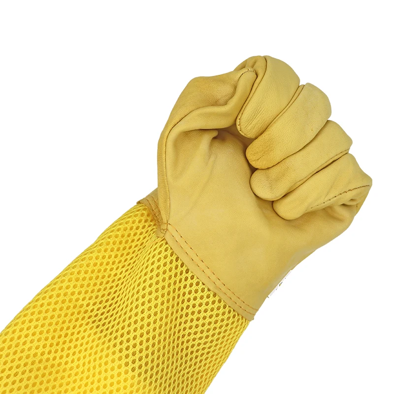 Anti-bee Clothing Beekeeper Gloves Protective Sleeves Ventilated Professional Anti Bee for Apiculture Beekeeper Prevent Beehive tools Anti-bee Sheepskin Gloves