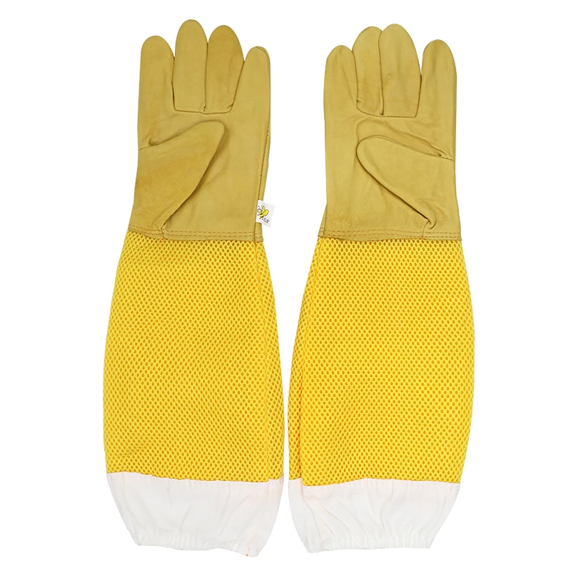 Anti-bee Clothing Beekeeper Gloves Protective Sleeves Ventilated Professional Anti Bee for Apiculture Beekeeper Prevent Beehive tools Anti-bee Sheepskin Gloves