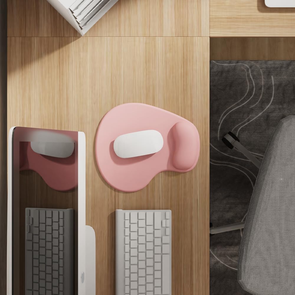 Mouse Pad With Wrist Rest Office Mousepad with Gel Wrist Support - Ergonomic Gaming Desktop Mouse Pad Wrist Rest - Design Gamepad Mat Rubber Base for Laptop Computer -Silicone Non-Slip Special-Texture
