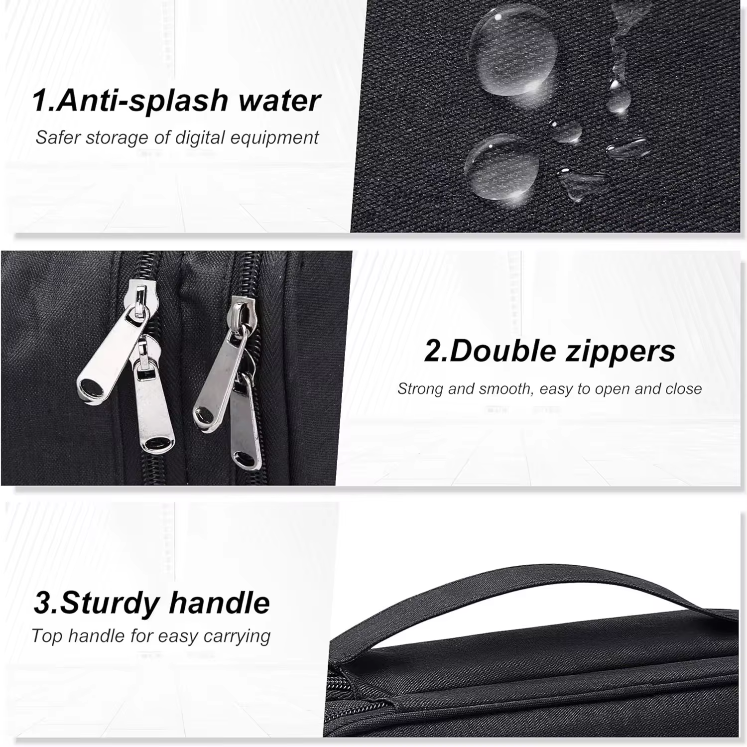 Digital Product Storage Bag Cable Storage Bag Three Layer Large Capacity Waterproof Digital Electronic Accessories Organizer Portable Travel Cable Organizer Case for cable Charger Portable Home Electr