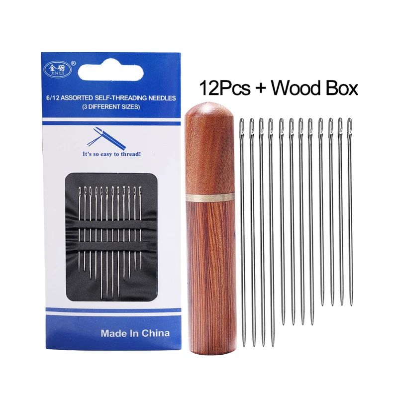 12pcs Hand Sewing Needles Blind Needle Elderly Needle-side Hole Hand Household Stainless Steel Sewing Needless Threading Apparel Sewing DIY Weave Sewing Tools  Accessories