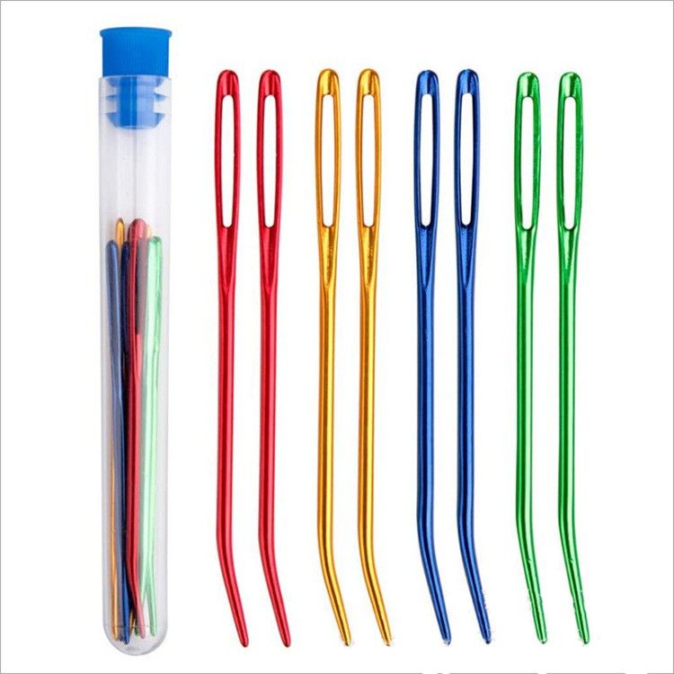 2Pcs/ Bent Tip Tapestry Needles Yarn Knitting Weaving Needles Big Eye Curve Bent Needle Knitting Crochet DIY Sewing Accessories Home Weaving Tools Sewing Tools