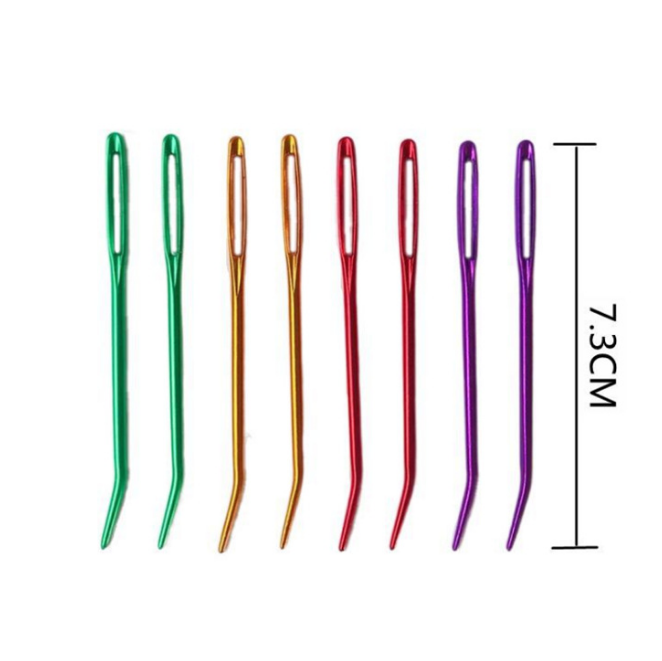 2Pcs/ Bent Tip Tapestry Needles Yarn Knitting Weaving Needles Big Eye Curve Bent Needle Knitting Crochet DIY Sewing Accessories Home Weaving Tools Sewing Tools