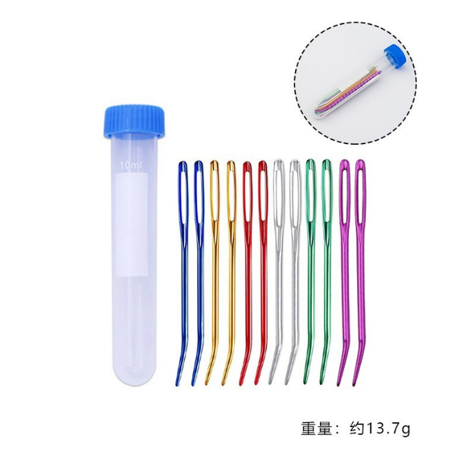 2Pcs/ Bent Tip Tapestry Needles Yarn Knitting Weaving Needles Big Eye Curve Bent Needle Knitting Crochet DIY Sewing Accessories Home Weaving Tools Sewing Tools
