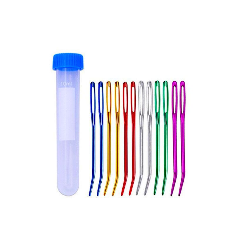2Pcs/ Bent Tip Tapestry Needles Yarn Knitting Weaving Needles Big Eye Curve Bent Needle Knitting Crochet DIY Sewing Accessories Home Weaving Tools Sewing Tools