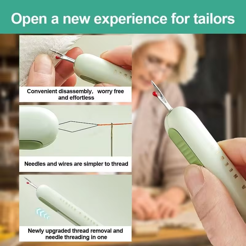 2 in 1 Needle Threaders Seam Rippers for Sewing, Threading and Seam Remover Seam Ripper Tool for Sewing Crafting