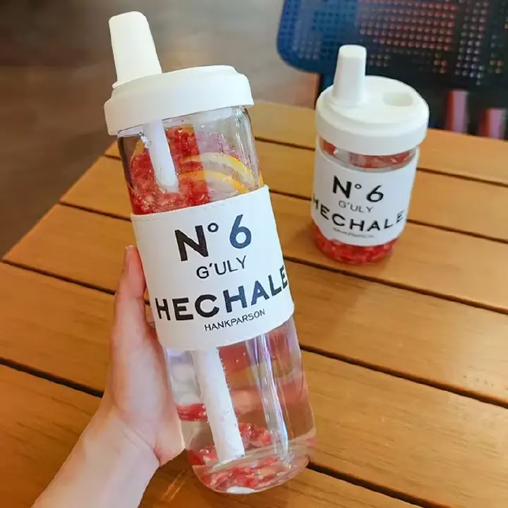 500ml Water Bottles Juice Milk Plastic Cup with Lid Straw Bubble Tea Coffee Cups Large Capacity Drinkware Transparent Container Cup Juice Syrup Kettle