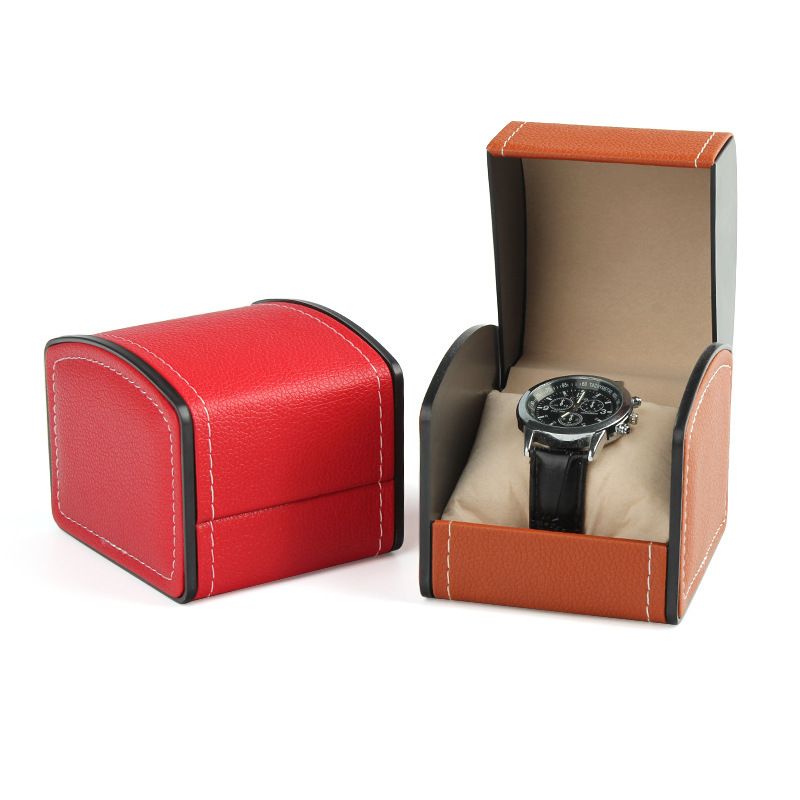 Portable Watch Box PU Leather Watch Case Organizer Storage Holder for Men Women Bracelet Vintage Jewelry Box with Leather Pillow
