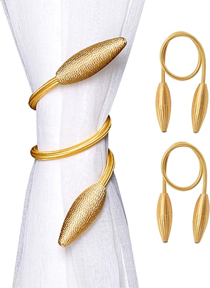 Curtain Clip Curtain Holders Tieback Buckle Clips  Curtain Tieback 2-Pack Creative Curtain Tiebacks Random Modelling Curtain Holdbacks Eelicate Simple Type, Gold  Curtain Accessories Home Decor Gold