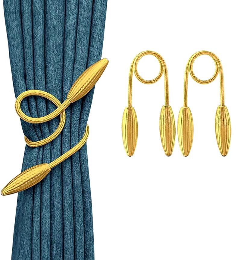 Curtain Clip Curtain Holders Tieback Buckle Clips  Curtain Tieback 2-Pack Creative Curtain Tiebacks Random Modelling Curtain Holdbacks Eelicate Simple Type, Gold  Curtain Accessories Home Decor Gold
