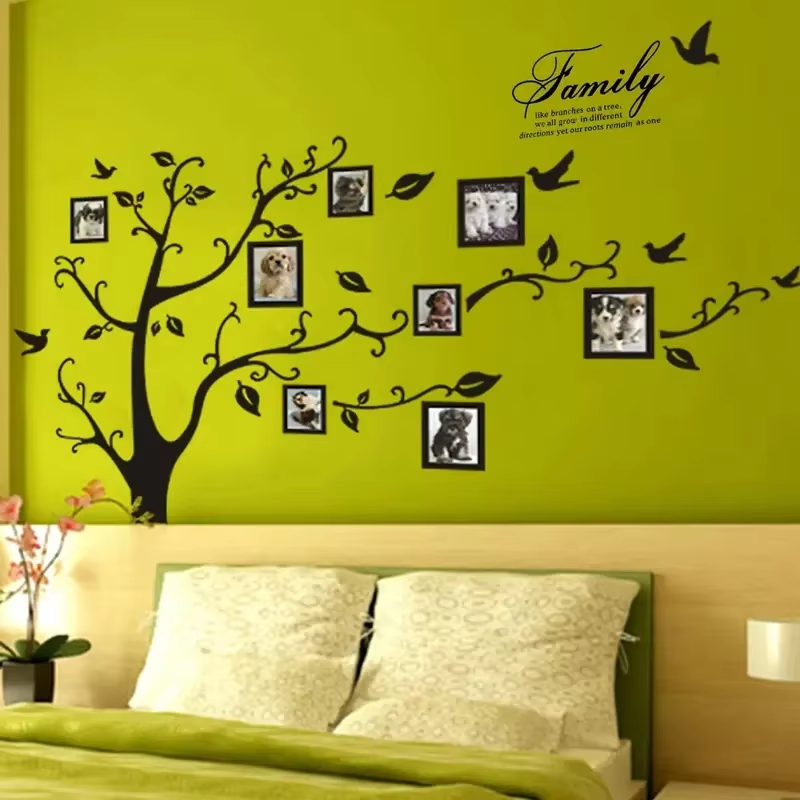 Big Size Wall Sticker,Family Tree Wall Decal With Photo Frames,Room Decor,Home Decor,Scene Decor