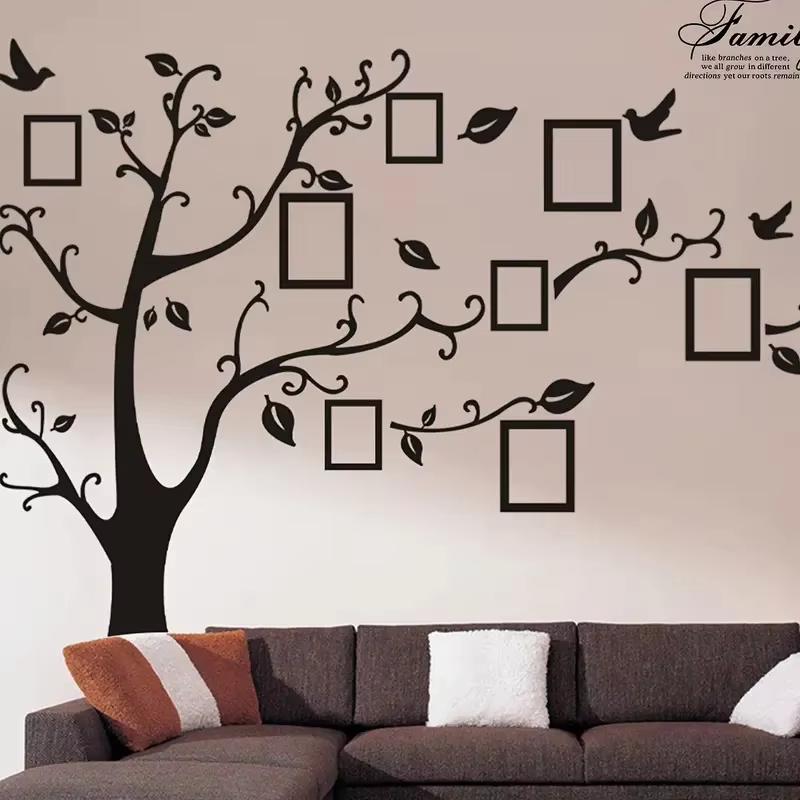 Big Size Wall Sticker,Family Tree Wall Decal With Photo Frames,Room Decor,Home Decor,Scene Decor
