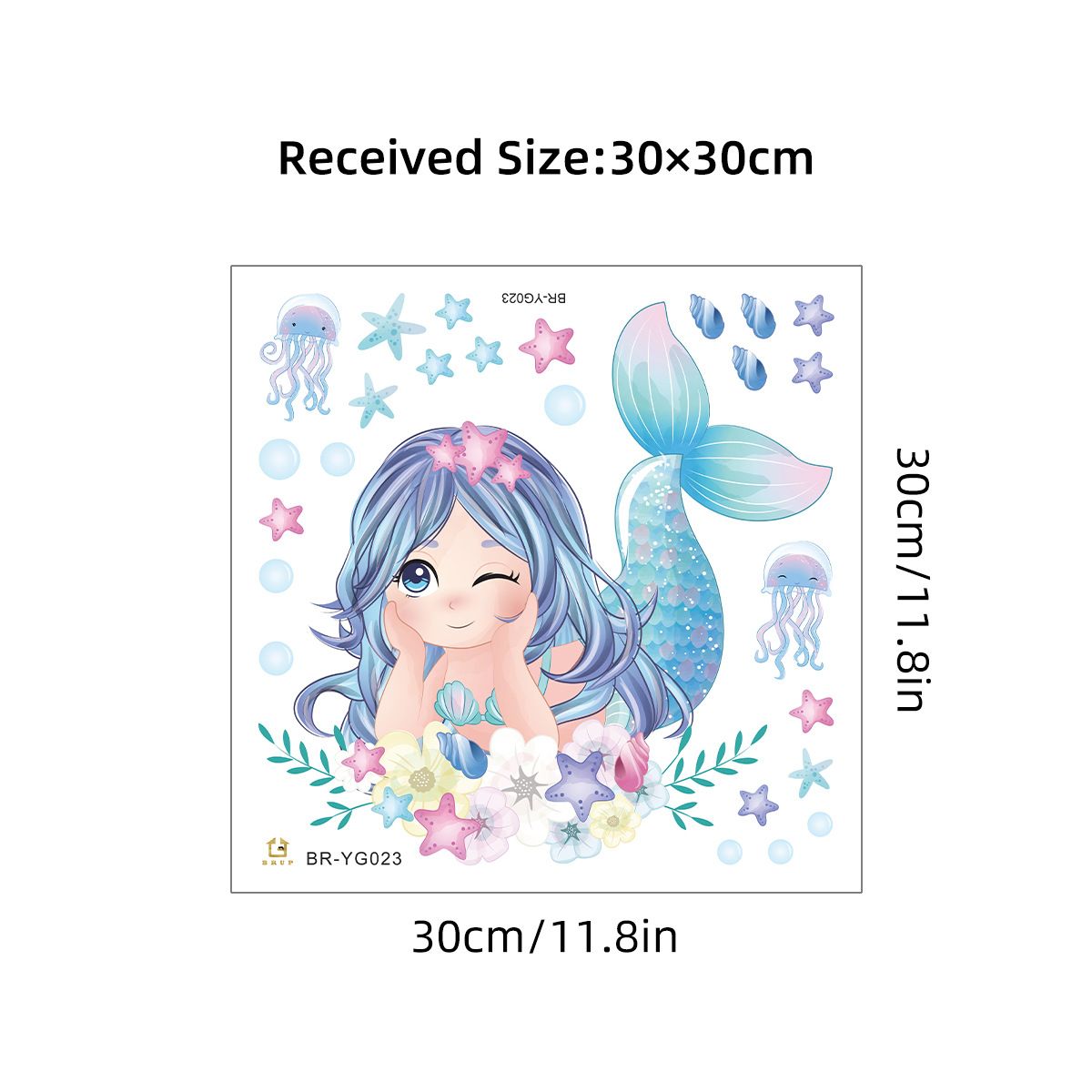 Cartoon Jellyfish Mermaid Wall Stickers for Kids Room Decor Background Girls Bedroom Living Room Home Decoration Wall Decal Glow